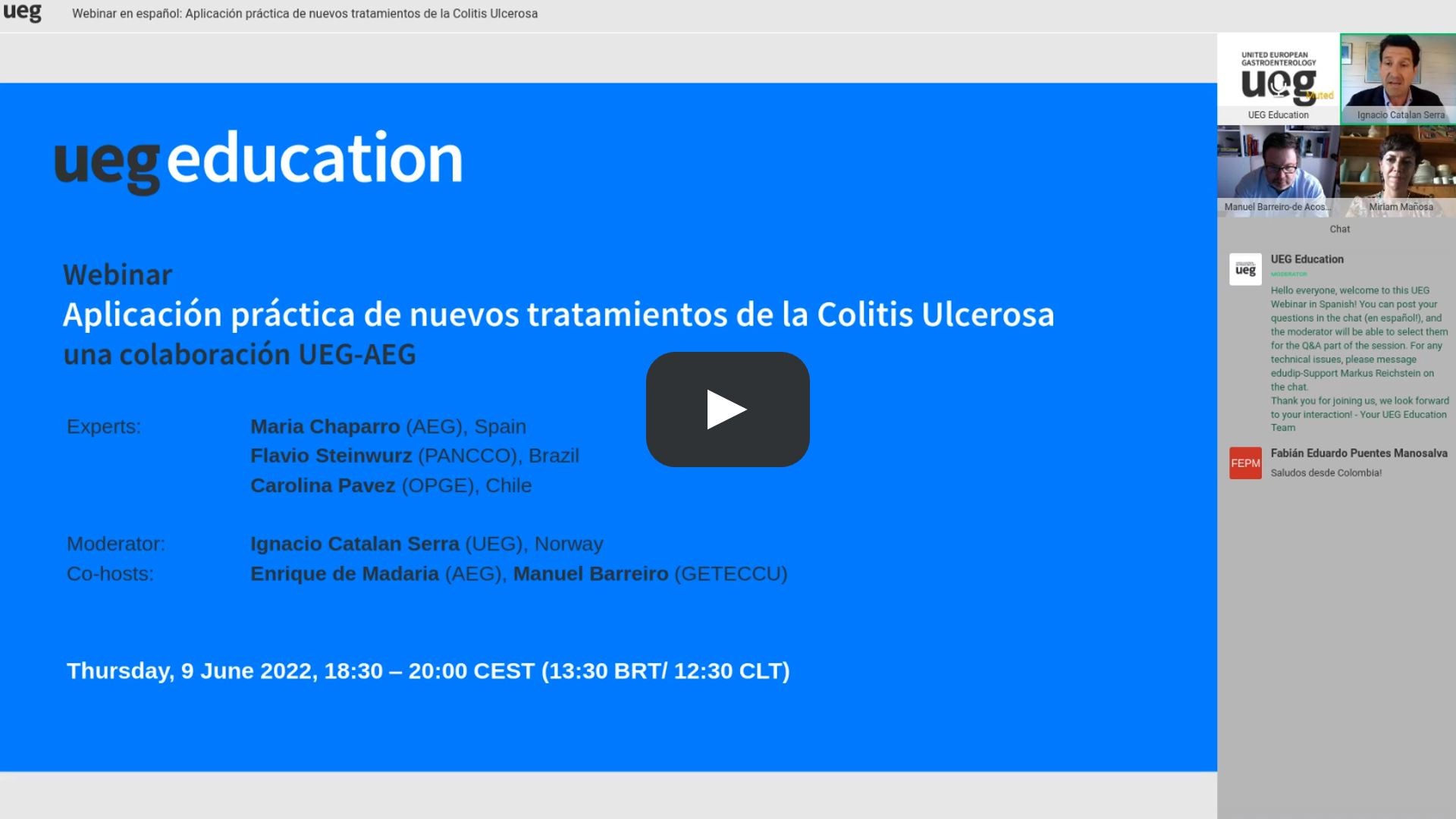 Webinar en español: Aplicación práctica de nuevos tratamientos de la Colitis Ulcerosa